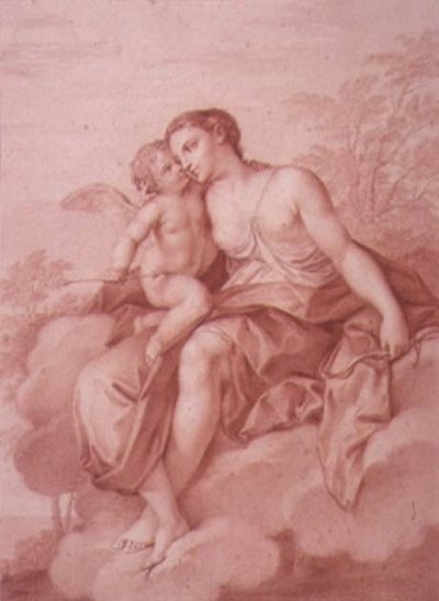 Venere reclinata su una nuvola, abbracciando Cupido da Giovanni Battista Cipriani